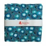 Coupon Petit Pan molletonné recto-verso Coquelicot bleu 50 x 70 cm