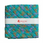 Coupon Petit Pan molletonné recto-verso Hanako turquoise 50 x 70 cm