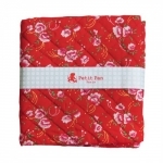 Coupon Petit Pan molletonné recto-verso Petite pivoine rouge 50 x 70 cm