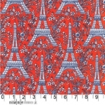 Tissu Tour Eiffel tangerine / twilight 40 x 110 cm