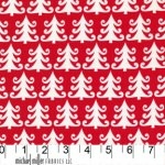 Tissu sapin fond rouge 20x110 cm