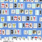 Tissu Happy Birthday Joyeux Anniversaire 20x110 cm