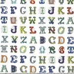 DERNIER COUPON Tissu A B C Font Tastic 1mx110 cm