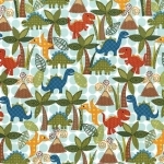 Tissu Lil' Dinos pois bleus 20x110 cm