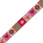 Ruban damier fille couronne coeur 1m