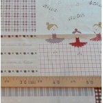 Tissu Danse musique frise rouge 60 x 110 cm