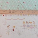 Tissu Danse frise rose vert 60 x 110 cm