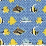 Tissu Poissons Sea Pacific 40x110 cm