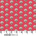 Tissu Paradise Cove Coquilles Shell Dot fond corail 20 x 110 cm