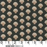 Tissu Paradise Cove Coquilles Shell Dot fond graphite 20 x 110 cm