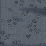 Ma rivière de diamants, chambray gris bleu, 20 x 140 cm