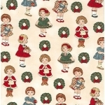 Tissu Mini Paper Dolls rétro 20x110 cm