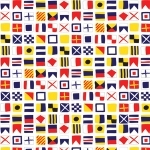 Tissu Seven Seas drapeaux 20x110 cm