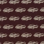 Tissu Echino Cars voitures fond marron 20x110 cm