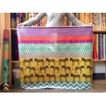 Tissu Echino ENDUIT zèbres fond jaune 20x110 cm