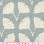 Tissu Echino Stamped feuilles de gingko gris clair 20x110 cm