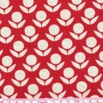 Tissu Echino Stamped tulipes rouge 20x110 cm