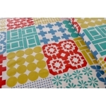 Tissu Echino Stamped damier azulejos multico 20x110 cm