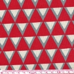 Tissu Echino Stamped triangles rouge et gris 20x110 cm