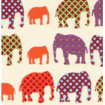 Popeline Eléphants multico 25x140 cm