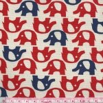 Tissu ElépAhts rouges et bleus 20x110 cm