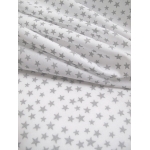 Batiste de coton Etoiles Blanc / Argent 20x140 cm