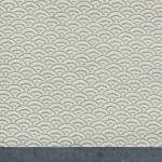 Popeline éventails dorés fond blanc 20x140 cm