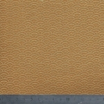 Popeline éventails dorés fond moutarde 20x140 cm
