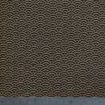 Popeline éventails dorés fond noir 20x140 cm