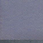 Popeline éventails dorés fond parme 20x140 cm