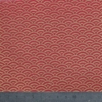 Popeline éventails dorés fond tangerine 20x140 cm