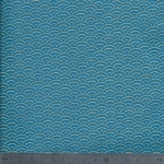 Popeline éventails dorés fond turquoise 20x140 cm