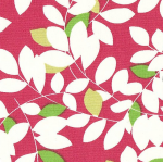 Popeline Feuillages grenadine 25x140 cm