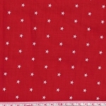 Popeline fines étoiles fond rouge 20x140 cm
