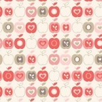 Tissu Flo's garden pommes rose gris 20 x 110 cm