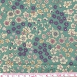 Batiste Frou-frou fleurs fond menthe glacée 20x110 cm