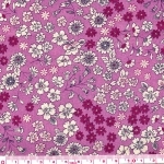 Batiste Frou-frou fleurs fond parme 20x110 cm