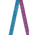 Ruban Etoiles réversible bleu / fushia 1m