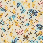 Tissu Pixel City Planning fond paille  20x110 cm