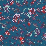 Tissu Pixel City Planning fond bleu 20x110 cm