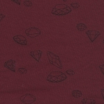 Ma rivière de diamants, jersey 100% coton bordeaux , 20 x 140 cm