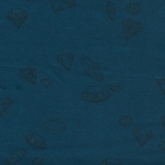 Ma rivière de diamants, jersey 100% coton bleu pétrole, 20 x 140 cm