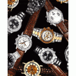 Tissu Man Cave Watch black montres 40x110 cm