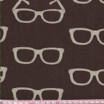 Tissu Echino Lunettes fond marron 20x110 cm