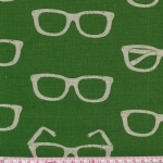 Tissu Echino Lunettes fond vert 20x110 cm