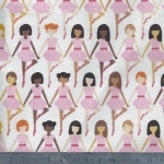 Tissu Melimba danseuse robe rose 20x110 cm