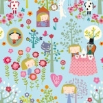 Tissu Alice Bleu par Mini labo 50 cm x140 cm