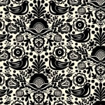 Tissu Modern Folkloric oiseaux 20 x 110 cm