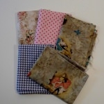 Lot Moulin Rouge #1 +pois roses + vichy gris, 2m, 5x 40 cm