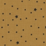 Tissu Première Etoile coloris moutarde étoiles noires